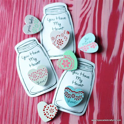 Diy Heart In A Jar Valentine Pin My So Called Crafty Life