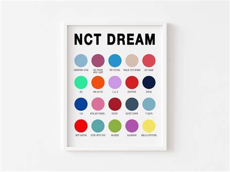 Nct Dream Favorite Songs Color Palette Print Personalized Etsy