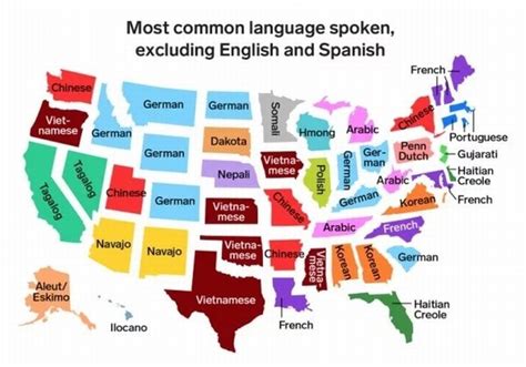 Other Than English Or Spanish What Is Our Most Common Language In Each