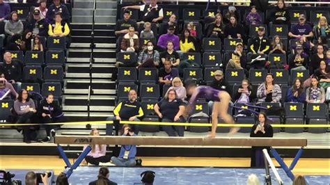 Natalie Wojcik Beam Perfect 10 Michigan Gymnastics Vs Minnesota 21023
