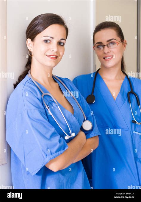 Two Nurses Conversation High Resolution Stock Photography And Images