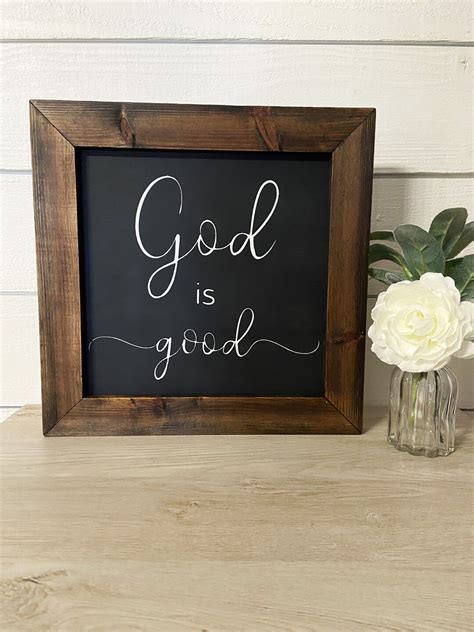 God Is Good Sign Wood Sign Framed Sign Farmhouse Etsy