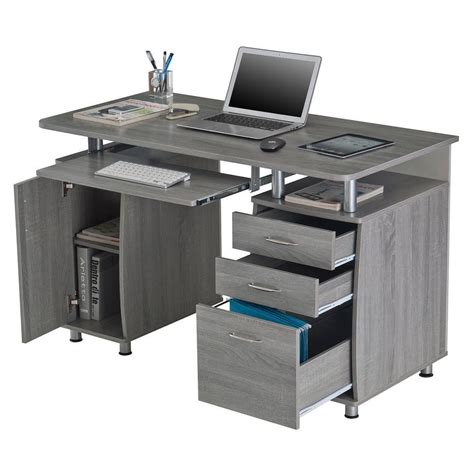 Modern Designs Grey Mdf Multifunctional Office Desk With File Cabinet
