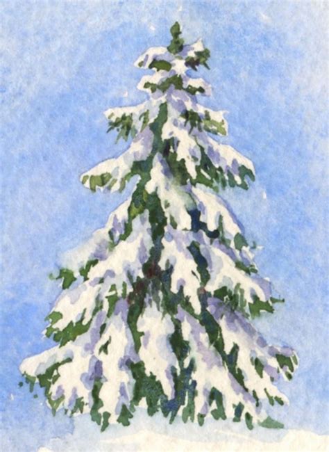 Step By Step Watercolor Tutorial How To Paint A Snow Covered