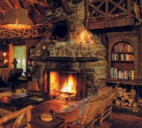 Rustic Fireplace Decor Ideas 68 Roomodeling Cabin Fireplace