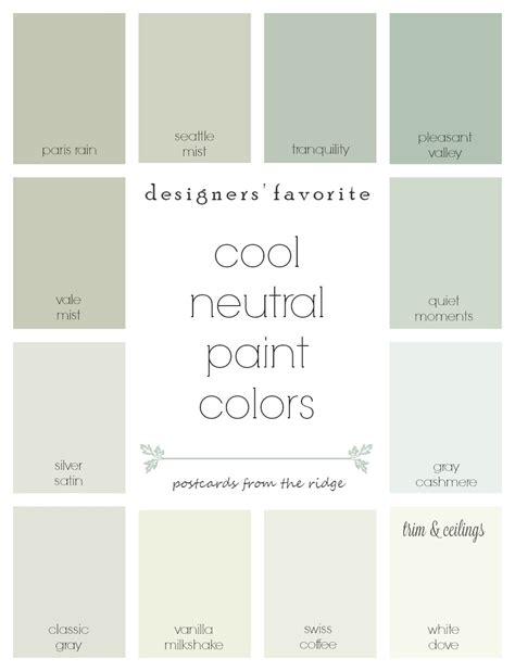 Designers Favorite Cool Neutral Paint Colors Postcards From The Ridge
