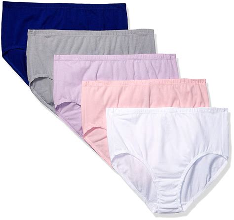 Fruit Of The Loom Womens Plus Size 5 Pack Fit For Me Assorted Size