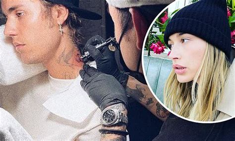 Justin Bieber Shares A Candid Photo Of His Wife Haileyafter Getting A Neck Tattoo