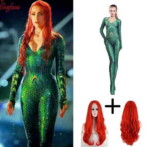 Movie And Tv Aquaman Halloween Costume For Women Mera Cosplay Jumpsuits