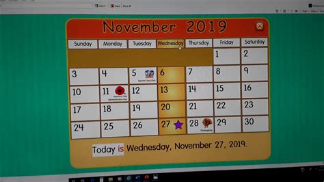 Starfall Make A Calendar November 2019 Youtube