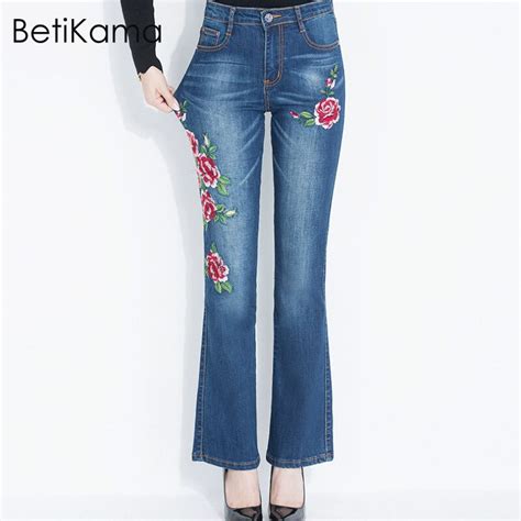 Betikama 2018 New Stretch Jeans Woman Casual Embroidery Plus Size