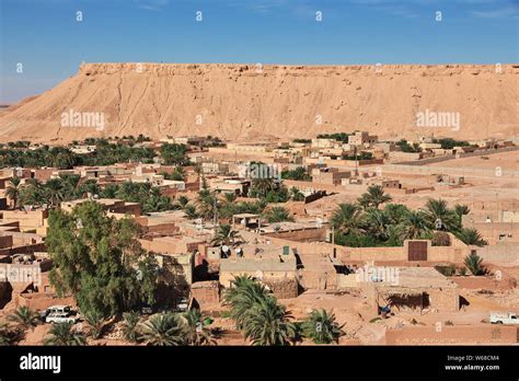 Village In Oasis In The Sahara Desert In The Heart Of Africa Stock