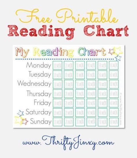 Printable Reading Chart For Kids To Track The Amou Reading Charts