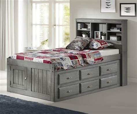 Do you think full bed with trundle and storage drawers seems to be great? Discovery World Furniture Charcoal Twin size Bookcase ...