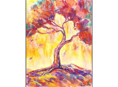 Tree Of Life Painting Soft Pastel Original Artwork 9x12 By Sofi Shafto