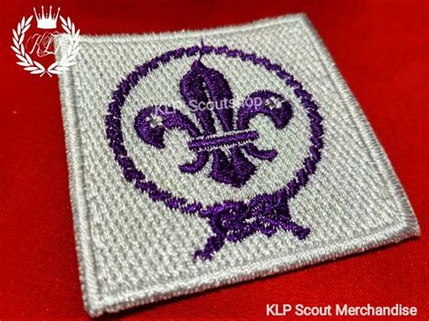 Jual Badge Pramuka Wosm Boy Scout Kotak Besar Warna Putih Bordir Di
