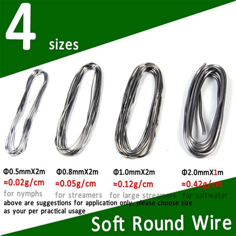Ss S M L Size Soft Round Fly Tying Lead Wire Nymph Body Weight Thread