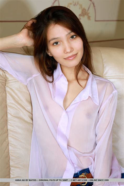 Anna Aki Strip Her Long Sleeves And Jeans On The Couch Baring Her Slim