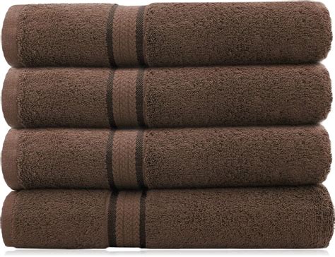 Extra Large Bath Towels Set Of 4 Chocolate Brn Ultra Soft 100 Pure