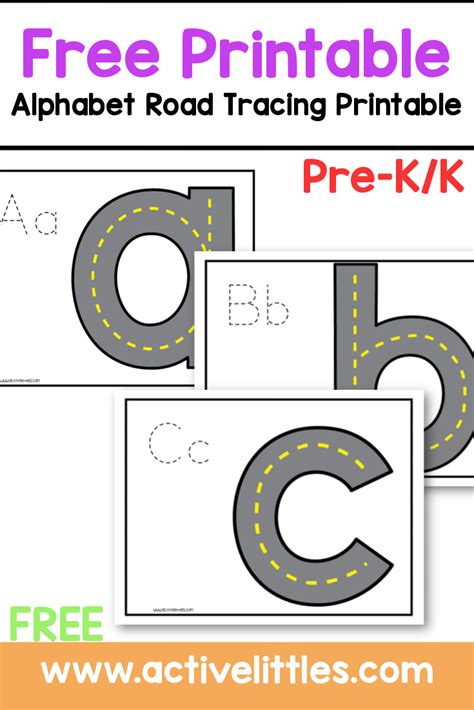 Alphabet Road Tracing Free Printable For Kids Lowercase Version
