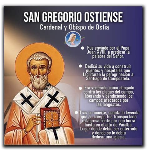 Infografía San Gregorio Ostiense El Santo Del 9 De Mayo