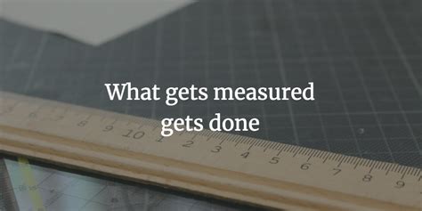 What gets measured, gets done - Begin the Begin