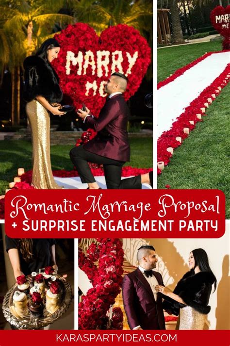Romantic Marriage Proposal Surprise Engagement Party Karas Party Ideas