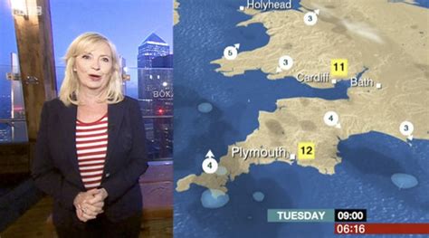 Bbc Weather Carol Kirkwood Thrills In Busty Navy Blazer ‘beautiful