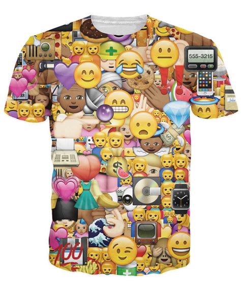 New Fashion Clothing 3d I Love Emojis Print T Shirt Summer 100 Emojis