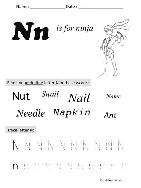 Letter N Worksheets For Preschool - Preschool Worksheet Gallery