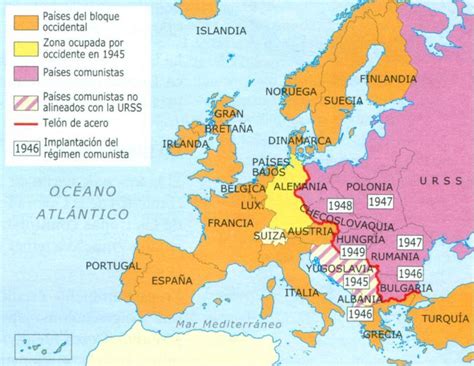 Mapa De Europa La División Política Durante La Guerra Fría Brainlylat