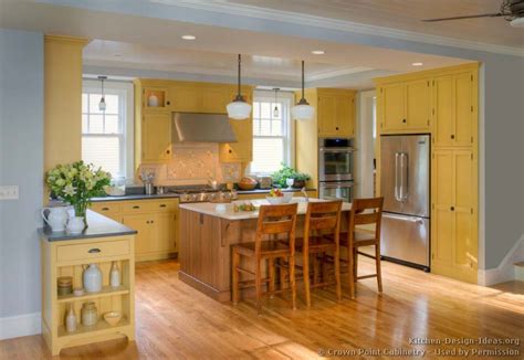Browse thousands of beautiful photos and find kitchen with light wood cabinets and multiple islands designs and ideas. Pictures of Kitchens - Traditional - Yellow Kitchen Cabinets
