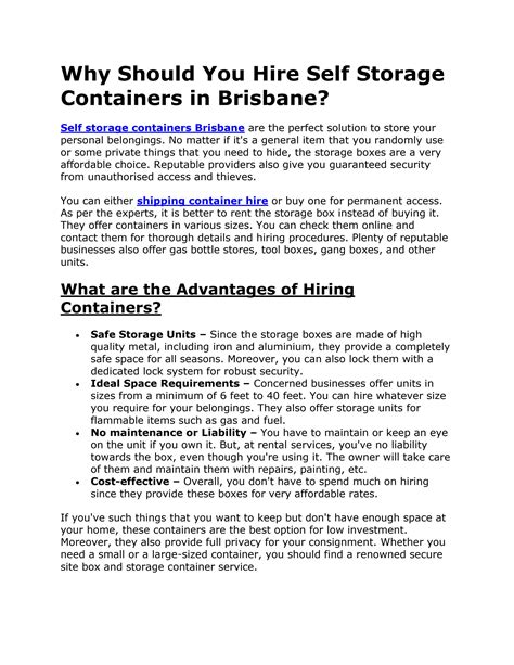 Self Storage Containers In Brisbane Melbourne By Site Safe