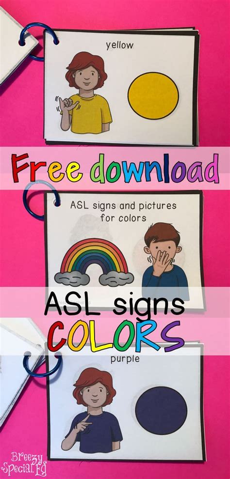 Sign Language Colors Printable