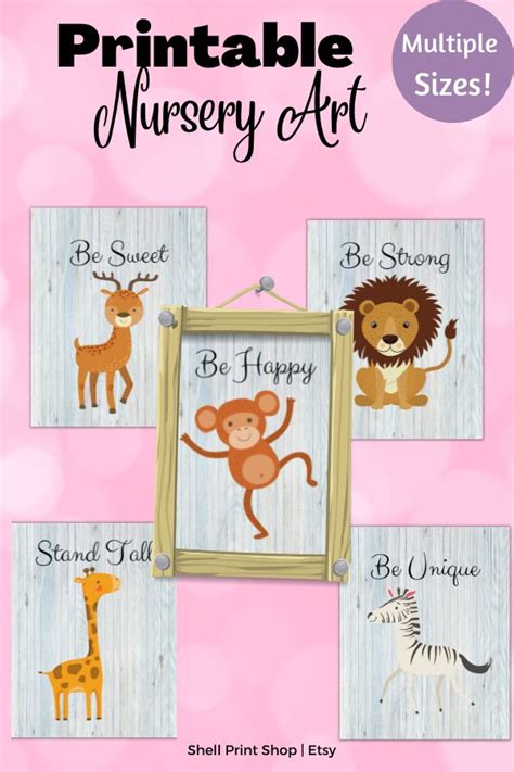 The Printable Nursery Art Poster Is Shown