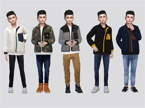 Brawn Fleece Jacket Boys By Mclaynesims At Tsr Sims 4 Updates