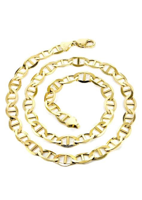 Gold Chain Mens Solid Mariner Chain 10k Gold Frostnyc