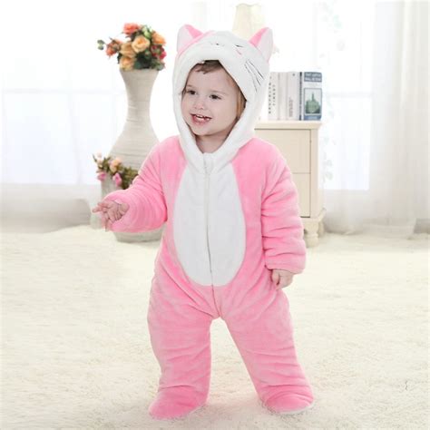 Pink Cat Onesie For Baby And Toddler Animal Kigurumi Pajama Party Costumes