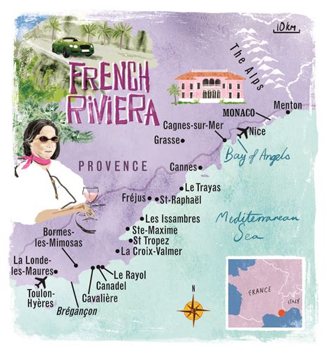 The French Riviera Map By Scott Jessop October Issue Visit