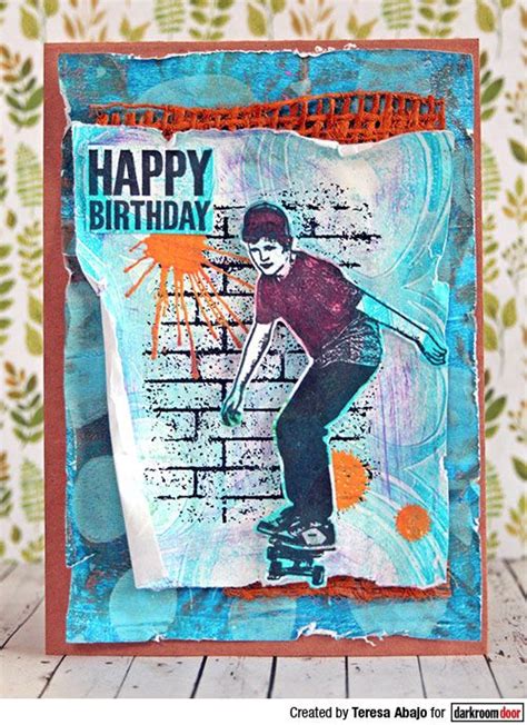 Card By Teresa Abajo Using Darkroom Door Brick Wall Texture Stamp