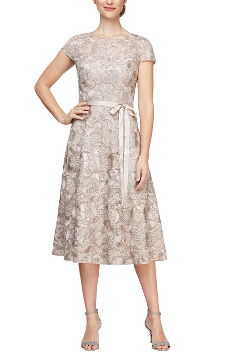 alex evenings embroidered tulle cocktail dress nordstrom tulle cocktail dress tea length