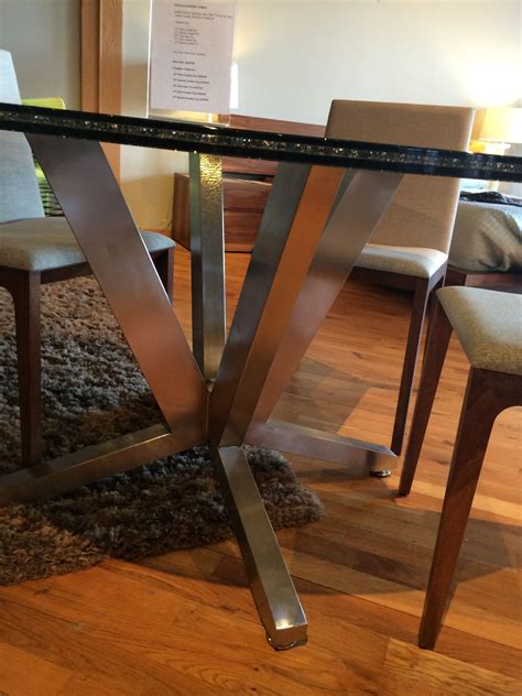 A feast was spread upon the board a table is a type of furniture comprising an open, flat surface supported by a base or legs. Ironhorse Crackled Glass Dining Table Base | Dining table ...