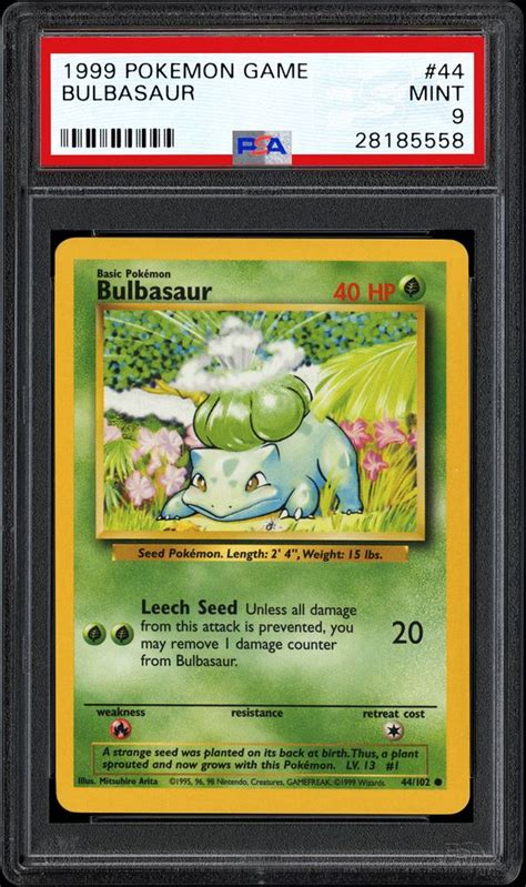 Auction Prices Realized Tcg Cards 1999 Pokemon Game Bulbasaur