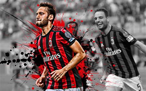 Hakan Calhanoglu Turkish Football Player Ac Milan Midfielder Red