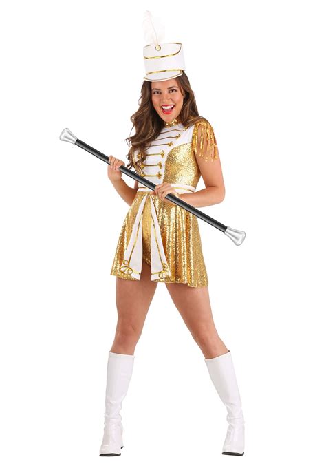 Golden Majorette Marching Band Womens Costume