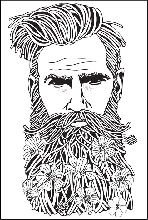 Just Beards Coloring Book Bearded Men Hipsters Tough Guys Groom