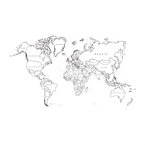 Best Black And White World Map Printable Artofit