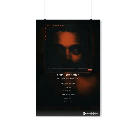 The Weeknd My Dear Melancholy Album Poster Album Print Etsy