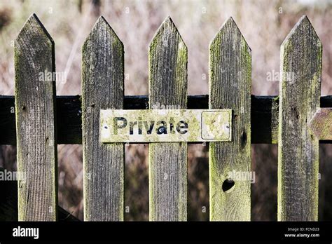 Weathered Wooden Gate With Private Sign Stock Photo Alamy