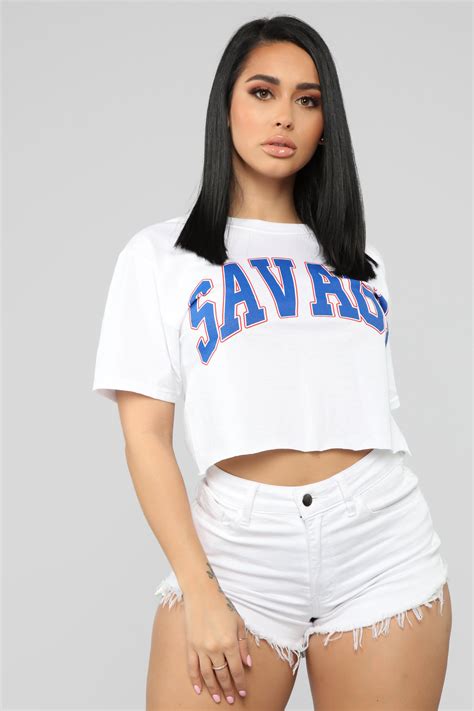 Sav Crop Top White Fashion Nova Short Outfits Cute Outfits Girl Outfits Fashion Outfits